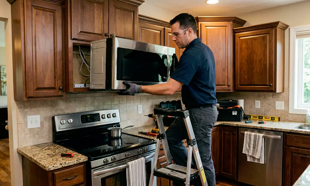 Microwave Installation in Fitchburg, MA