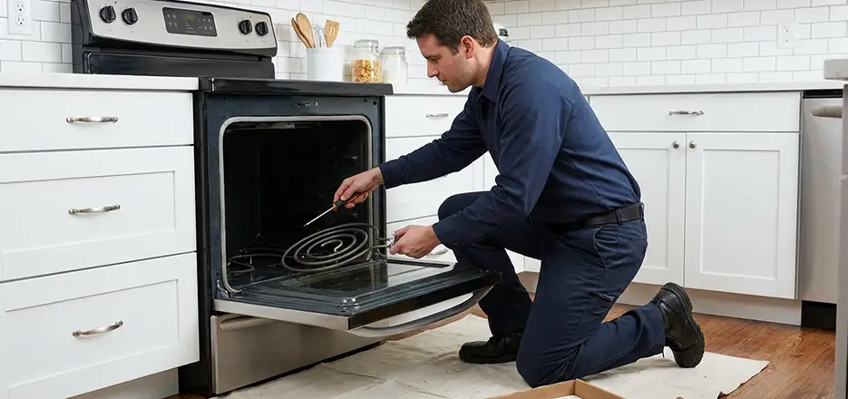 Oven Lower Heating Element Replacement in Fitchburg